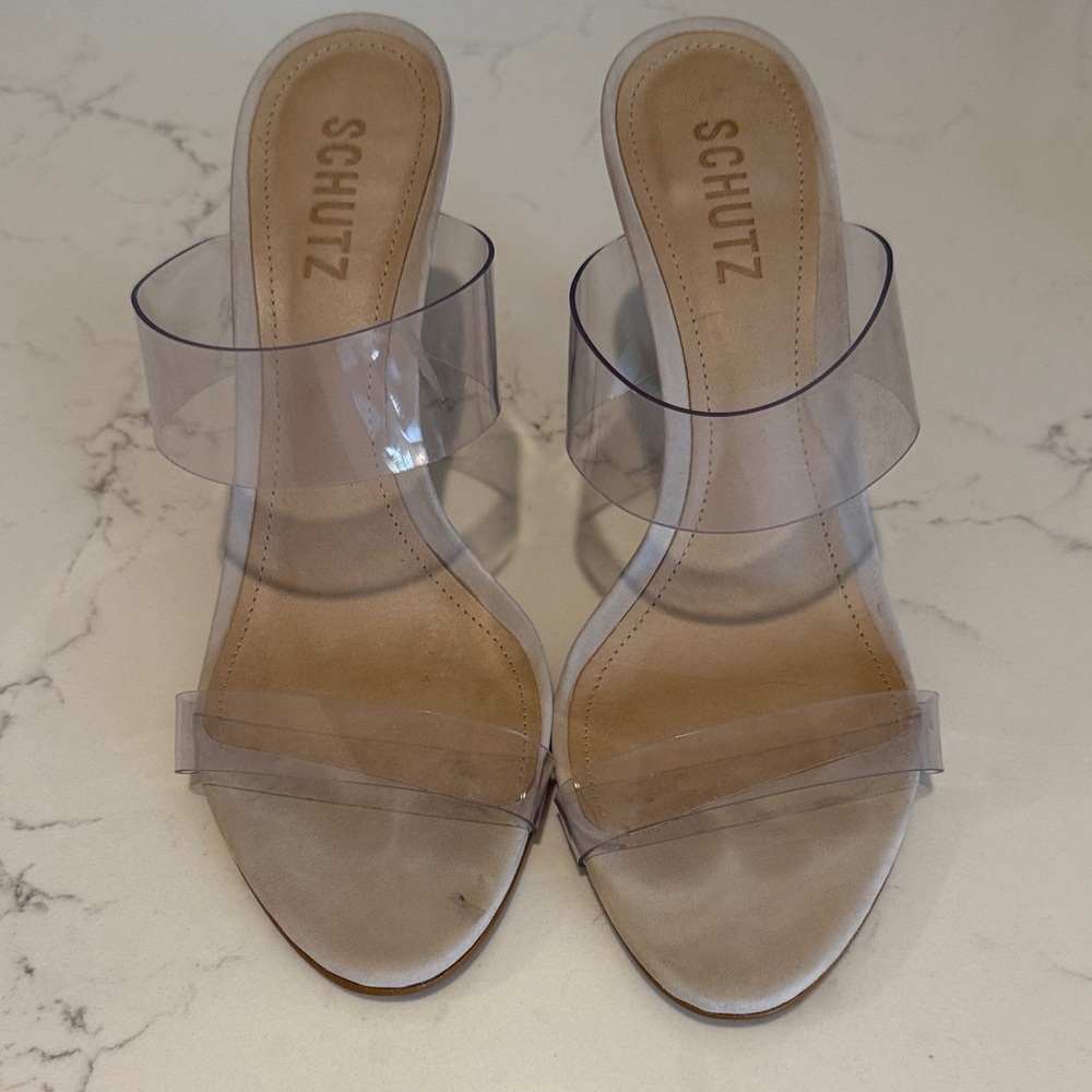SCHUTZ Women's Transparent Heels Size 7.5